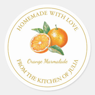 Gold Homemade Orange Marmalade Label   White
