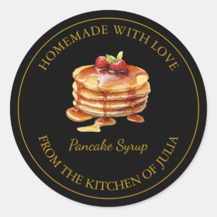 Gold Homemade Pancake Syrup Label   Black