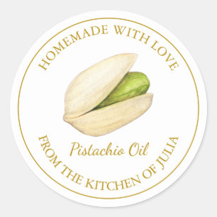 Gold Homemade Pistachio Oil Label   White