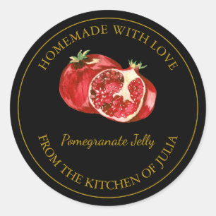 Gold Homemade Pomegranate Jelly Label   Black