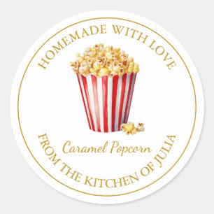 Gold Homemade Popcorn Label White