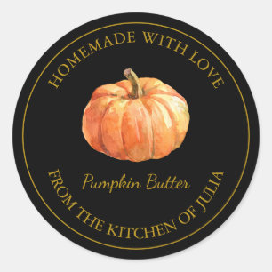 Gold Homemade Pumpkin Butter Label Black