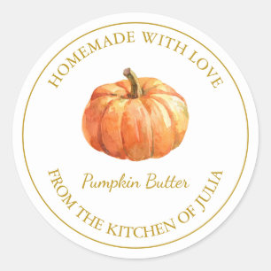 Gold Homemade Pumpkin Butter Label   White