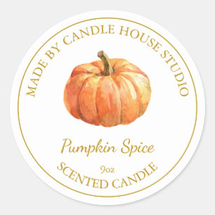 Gold Homemade Pumpkin Spice Candle Label White