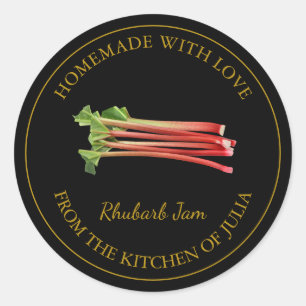 Gold Homemade Rhubarb Jam Label   Black