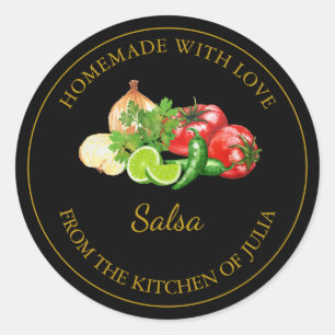 Gold Homemade Salsa Label   Black