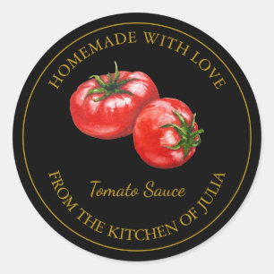 Gold Homemade Tomato Sauce Label Black