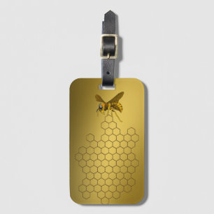 Gold Honey Bee Honey Seller Beekeeper Apiarist Luggage Tag