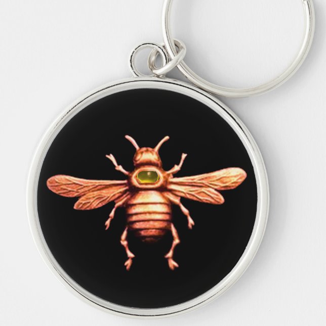 GOLD HONEY BEE KEY RING (Front)