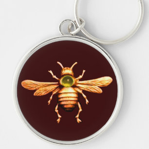 GOLD HONEY BEE KEY RING