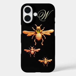 GOLD HONEY BEES MONOGRAM iPhone 16 CASE