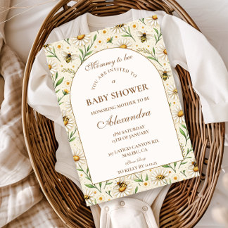 Gold Honeycomb Baby Shower Invitation