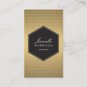 Gold Honeycomb Glamourous Beauty Business Card