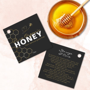 Gold Honeycomb Honey Bees Product Care Insert Favour Tags