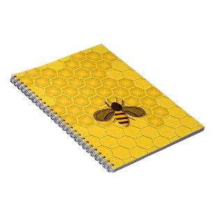 Gold Honeycomb Notebook with Honeybee
