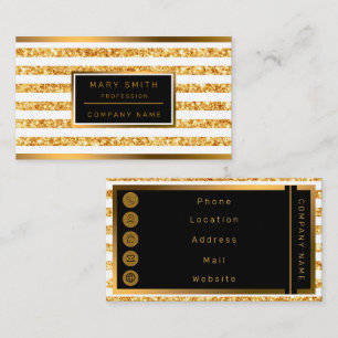Gold Horizontal Glitter Boho Popular Collection Business Card