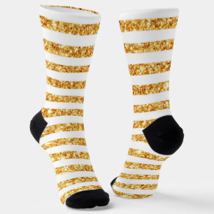 Gold Horizontal Glitter Boho Popular Collection Socks