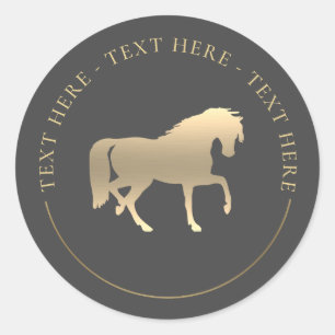 Gold Horse Classic Round Sticker