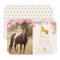 Gold Horse & Floral Photo Birthday Invitation