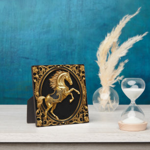 Gold horse gold and black ornamental frame