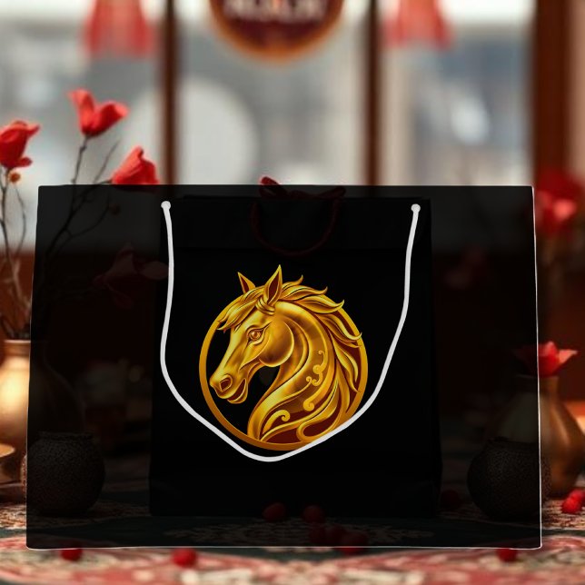 Gold Horse Large Gift Bag (Gold Horse Large Gift Bag)