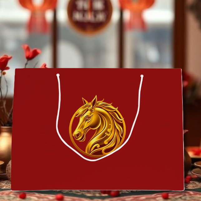 Gold Horse Large Gift Bag (Gold Horse Large Gift Bag)