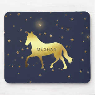 gold horse stars equestrian Monogram Mouse Mat