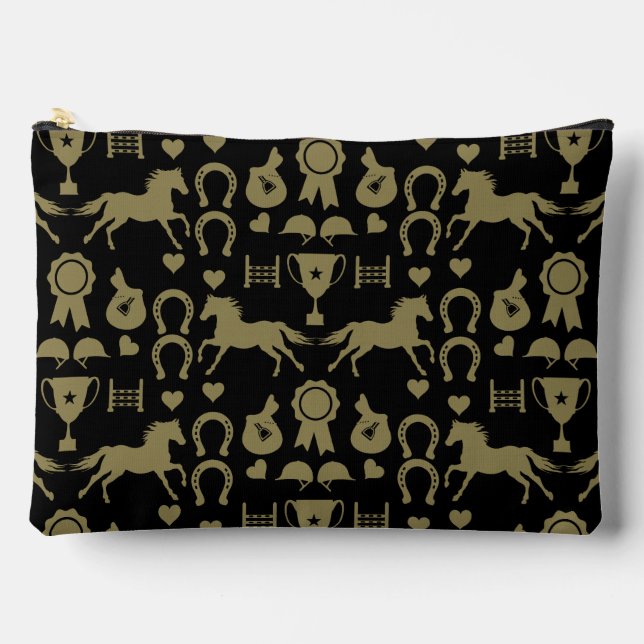 Gold Horseback Riding  Accessory Pouch (Front)