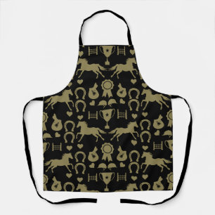 Gold Horseback Riding  Apron