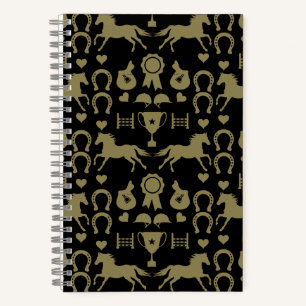 Gold Horseback Riding Notebook