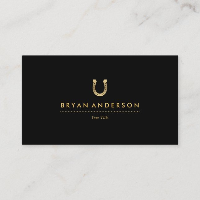 Gold Horseshoe Business Card (Front)