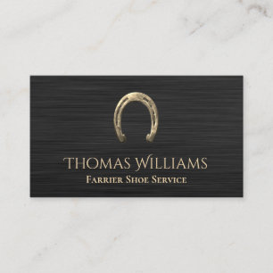 Gold Horseshoe Equestrian Horse Farrier Service Business Card
