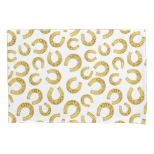 Gold HorseShoes Good Luck Pillowcase