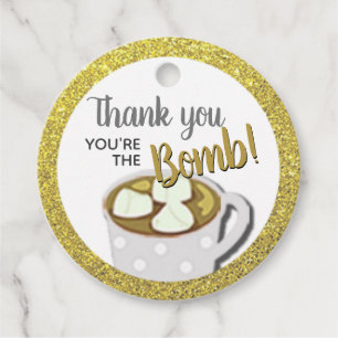 Gold Hot Cocoa Bombs DIY Wedding Favour Tags