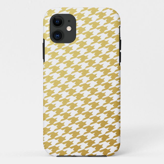 Gold Houndstooth Pattern iPhone Case (Back)