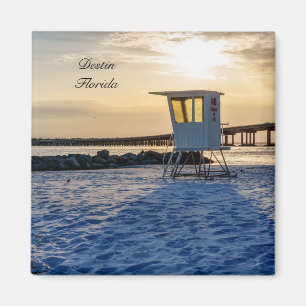 Gold Hour Destin East Pass Square Magnet