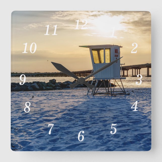 Gold Hour Destin East Pass Wall Clock (Front)