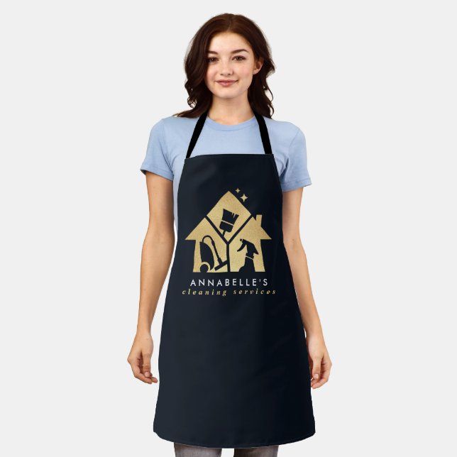 Gold House Cleaning Services  Apron (Worn)