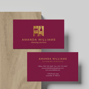 Gold House Cleaning Services Business Card