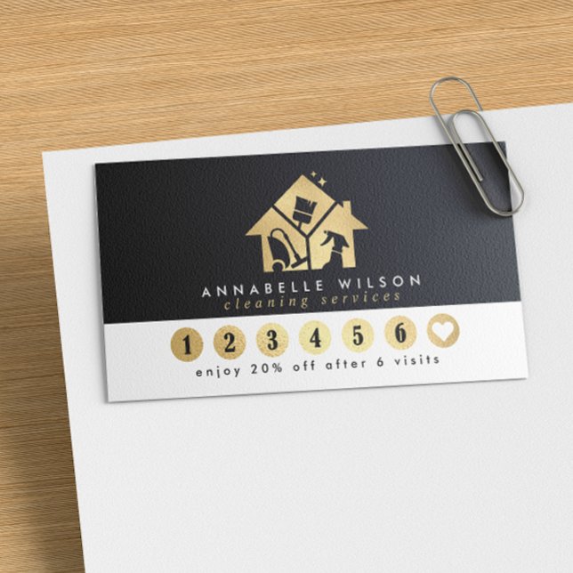 Gold House Cleaning Services Loyalty Card (Creator Uploaded)