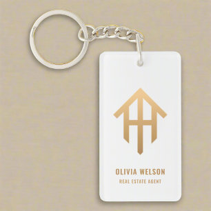 Gold House Logo l Modern Real estate Agent  Key Ring