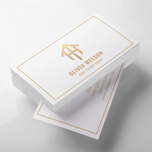Gold House Logo l Professional Real Estate Broker Business Card