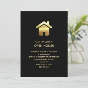 Gold House Symbol Open House Invitation
