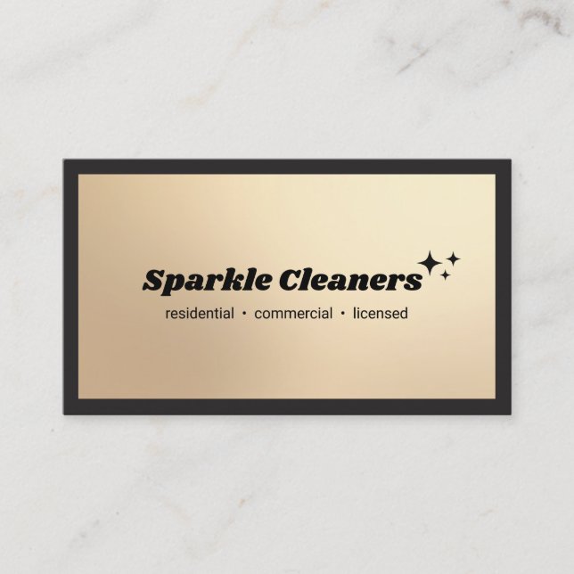 Gold Housekeeping Service Stars Business Card (Front)