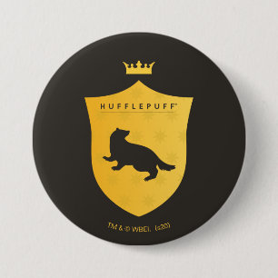 Gold HUFFLEPUFF™ Crowned Crest 7.5 Cm Round Badge