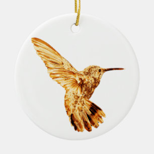 Gold hummingbird ornament