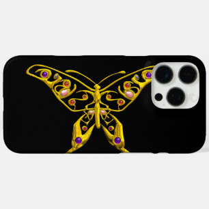 GOLD HYPER BUTTERFLY JEWEL WITH GEMSTONES Black iPhone 16 Pro Max Case