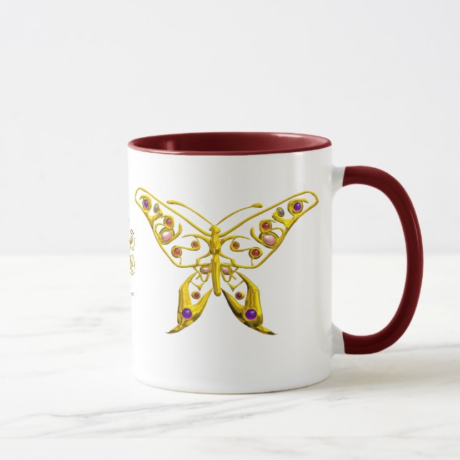 GOLD HYPER BUTTERFLY WITH GEMSTONES MUG (Right)