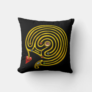 GOLD HYPER LABYRINTH ,Black Cushion