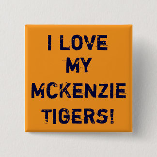 gold, I Love, my McKenzieTigers! 15 Cm Square Badge